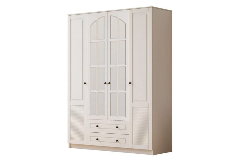 Astrel Garderobsskåp 140x210 cm - Matt Vit - Förvaring - Skåp - Garderobsskåp