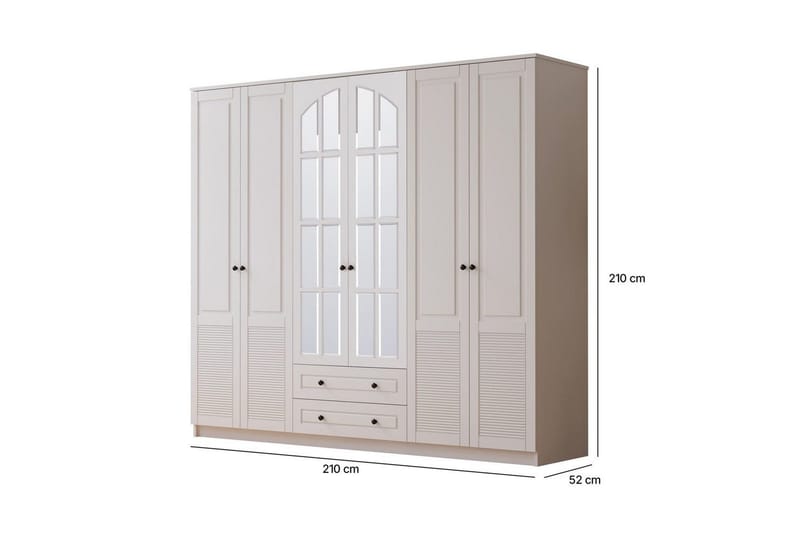 Astrel Garderobsskåp 210x210 cm - Matt Vit - Förvaring - Skåp - Garderobsskåp