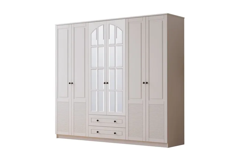 Astrel Garderobsskåp 210x210 cm - Matt Vit - Förvaring - Skåp - Garderobsskåp