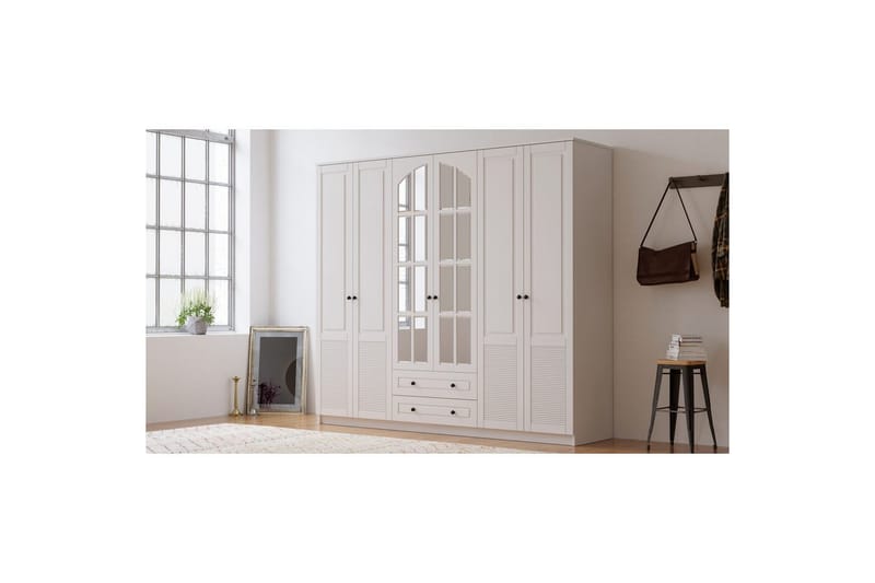 Astrel Garderobsskåp 210x210 cm - Matt Vit - Förvaring - Skåp - Garderobsskåp