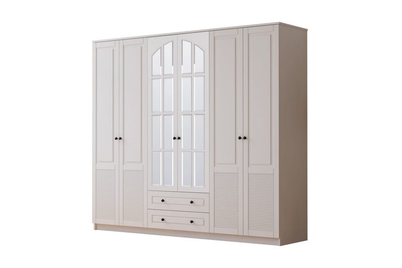 Astrel Garderobsskåp 210x210 cm, Matt Vit