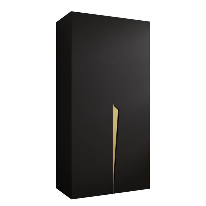 Barile Garderob 100 cm, Svart och guld
