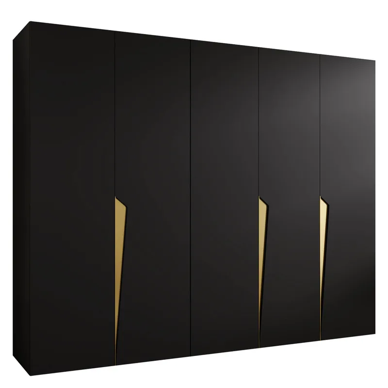 Barile Garderob 250 cm, Svart och guld