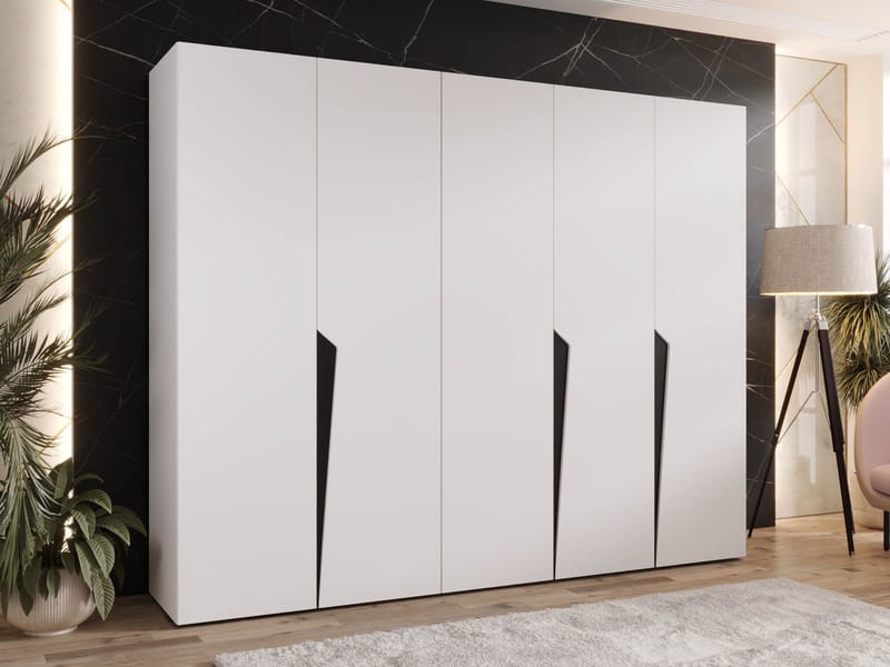 Barile Garderob 250 cm - Vit / svart - Förvaring - Skåp - Garderobsskåp