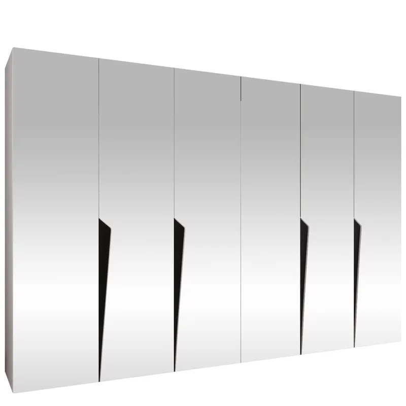 Barile Garderob med spegel 300 cm, vit