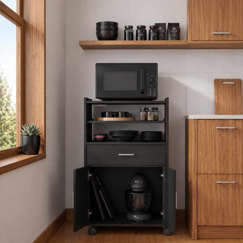 Barrock Kökskåp 59x92x40 cm - Svart - Förvaring - Skåp - Köksskåp