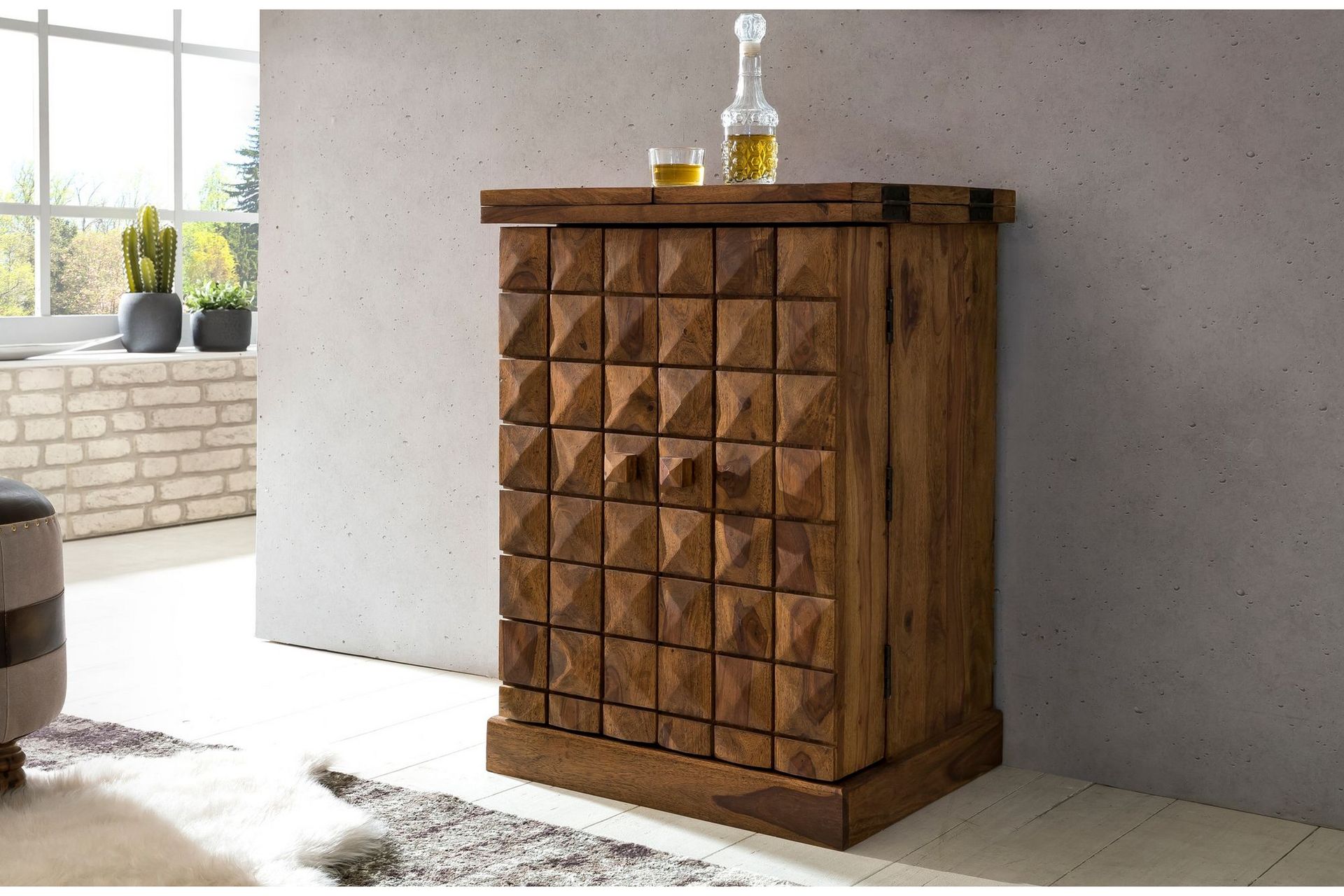 lateef barskåp brun -