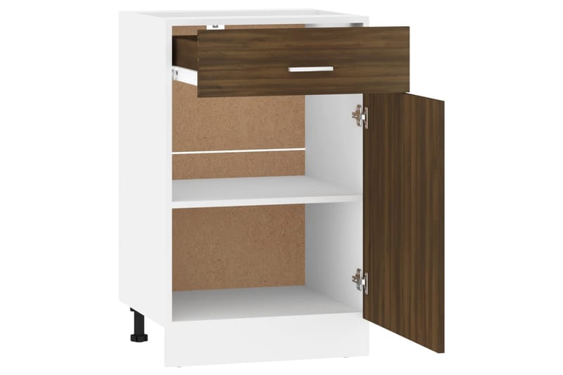 beBasic Underskåp rökfärgad Brun ek 50x46x81,5 cm konstruerat trä - Förvaring - Skåp - Köksskåp