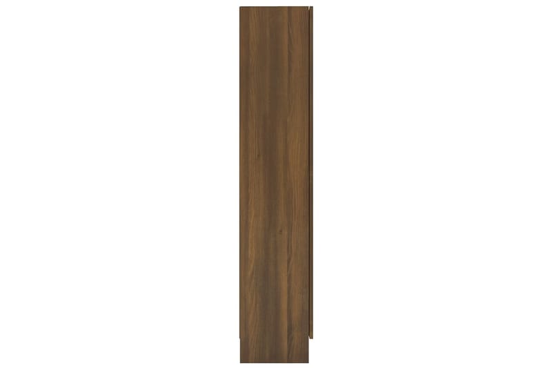 beBasic Vitrinskåp brun ek 82,5x30,5x150 cm konstruerat trä - Vitrinskåp