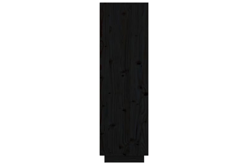 beBasic Vitrinskåp svart 74x35x117 cm massiv furu - Vitrinskåp