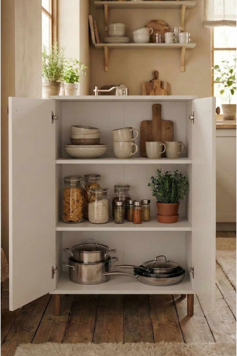 Belvo Multifunktionsskåp 60x85x30 cm - Vit - Förvaring - Skåp - Köksskåp
