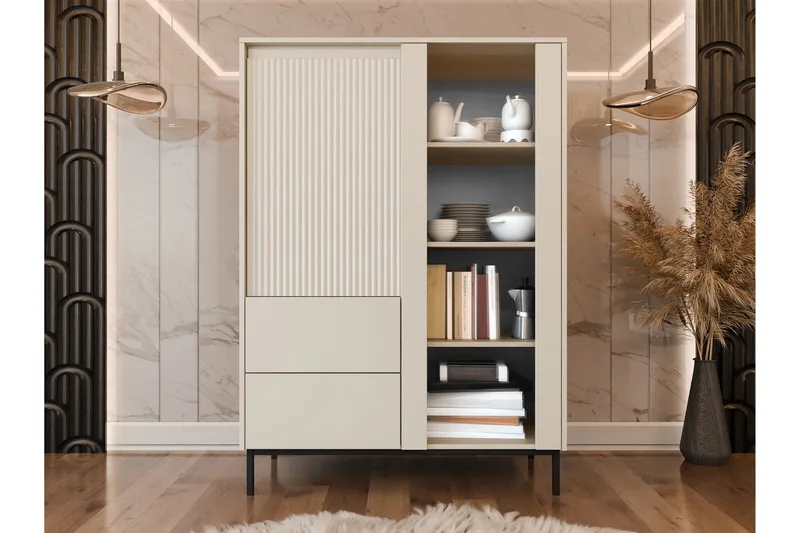 Bjurholm Vitrinskåp 104x146 cm - Beige - Förvaring - Skåp - Vitrinskåp