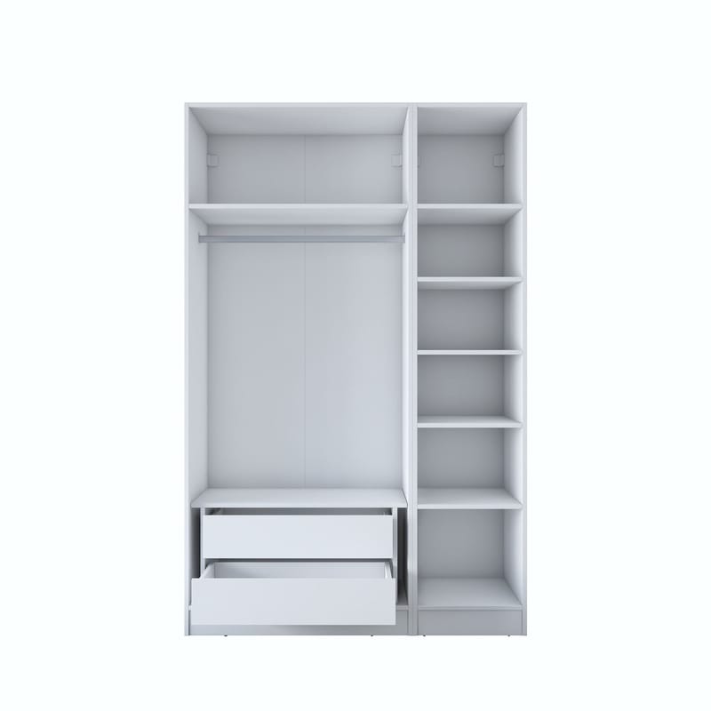 Bralen Garderob 135x210x57,5 cm - Vit - Förvaring - Skåp - Garderobsskåp