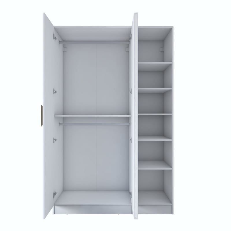 Bralen Garderob 135x210x57,5 cm - Vit - Förvaring - Skåp - Garderobsskåp