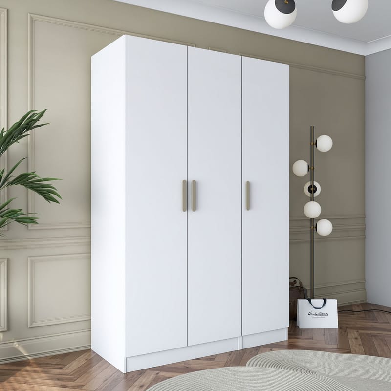 Bralen Garderob 135x210x57,5 cm - Vit - Förvaring - Skåp - Garderobsskåp
