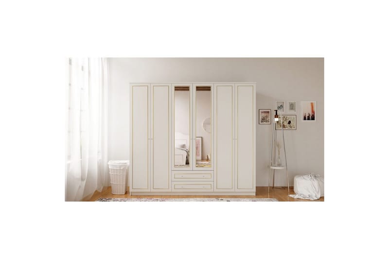 Branor Garderobsskåp 210x184 cm - Matt Vit - Förvaring - Skåp - Garderobsskåp