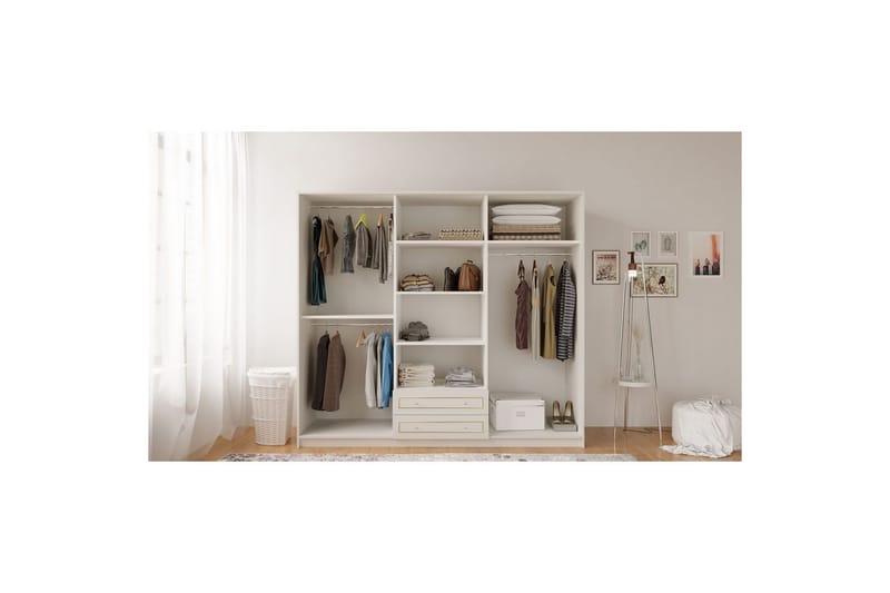 Branor Garderobsskåp 210x184 cm - Matt Vit - Förvaring - Skåp - Garderobsskåp