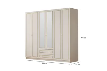 Branor Garderobsskåp 210x184 cm - Matt Vit - Förvaring - Skåp - Garderobsskåp