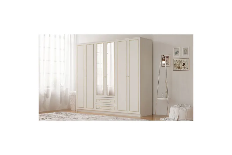 Branor Garderobsskåp 210x184 cm - Matt Vit - Förvaring - Skåp - Garderobsskåp