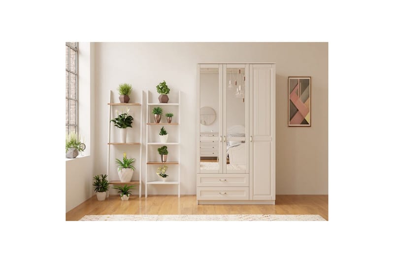 Ceynor Garderobsskåp 105x210 cm - Matt Vit - Förvaring - Skåp - Garderobsskåp