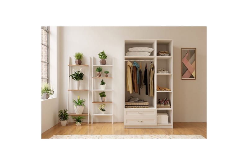 Ceynor Garderobsskåp 105x210 cm - Matt Vit - Förvaring - Skåp - Garderobsskåp