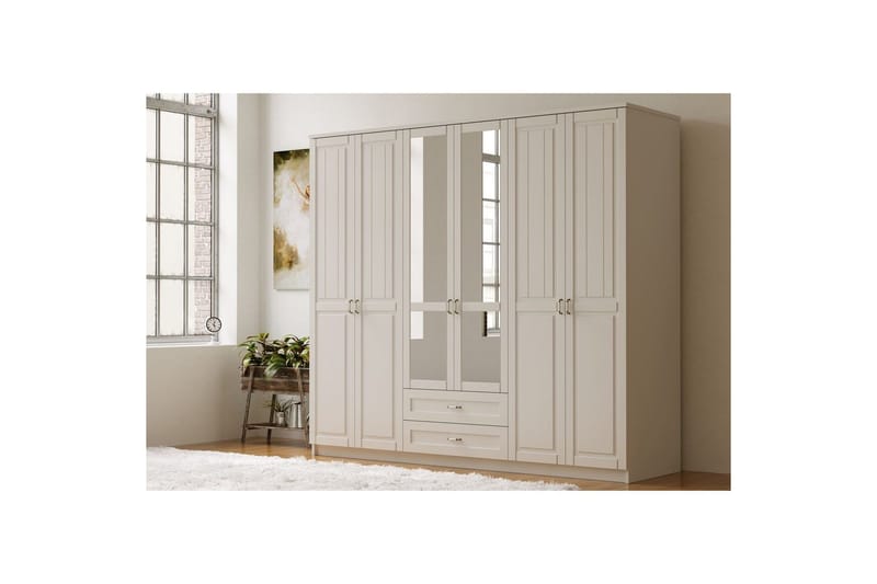 Ceynor Garderobsskåp 210x184 cm - Matt Vit - Förvaring - Skåp - Garderobsskåp