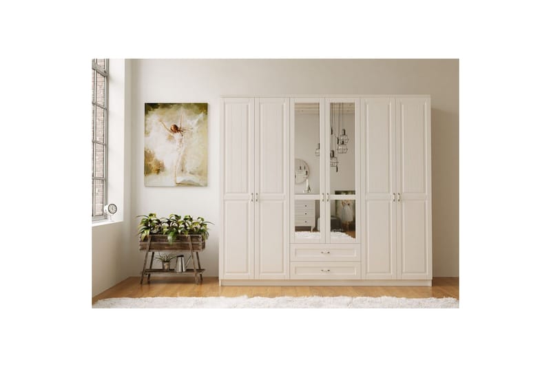 Ceynor Garderobsskåp 210x184 cm - Matt Vit - Förvaring - Skåp - Garderobsskåp