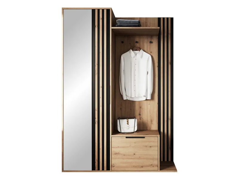 Cinerea Hallmöbel 140 cm - brun, svart - Möbler - Hall & entré - Möbelset för hall & entré