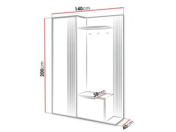 Cinerea Hallmöbel 140 cm - brun, svart - Möbler - Hall & entré - Möbelset för hall & entré
