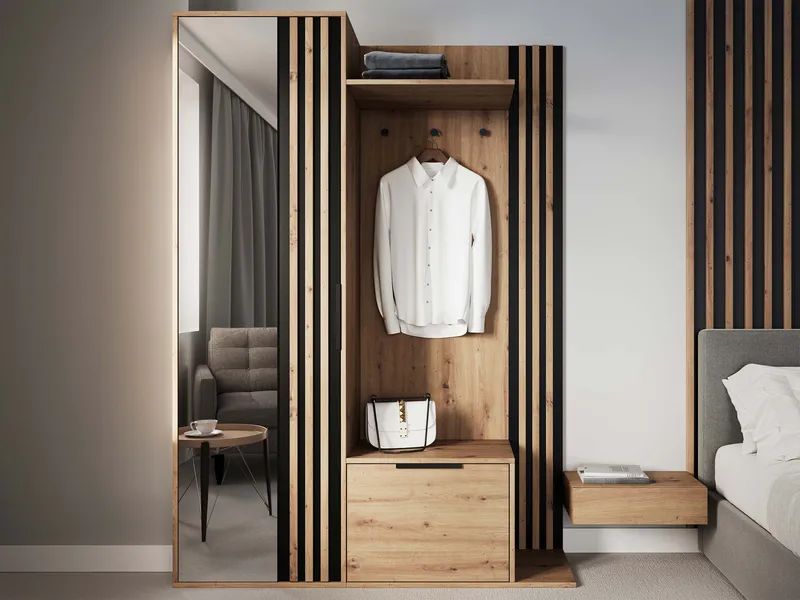 Cinerea Hallmöbel 140 cm - brun, svart - Möbler - Hall & entré - Möbelset för hall & entré