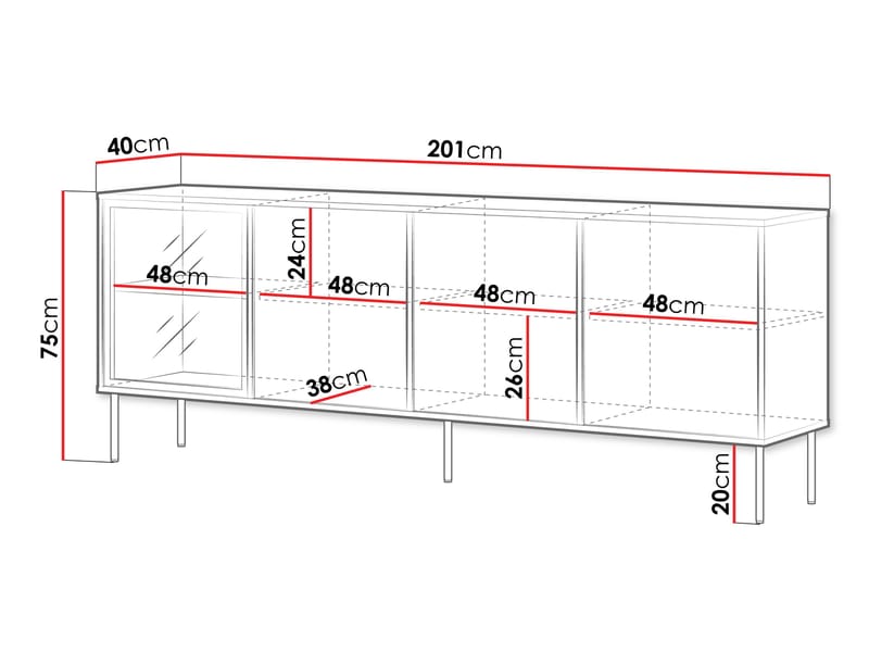 Claven Skänk 200 cm - beige - Förvaring - Förvaringsmöbler - Skänkar & sideboards