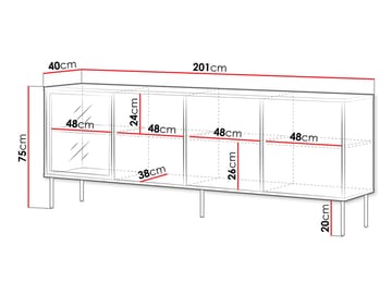 Claven Skänk 200 cm - brun - Förvaring - Förvaringsmöbler - Skänkar & sideboards