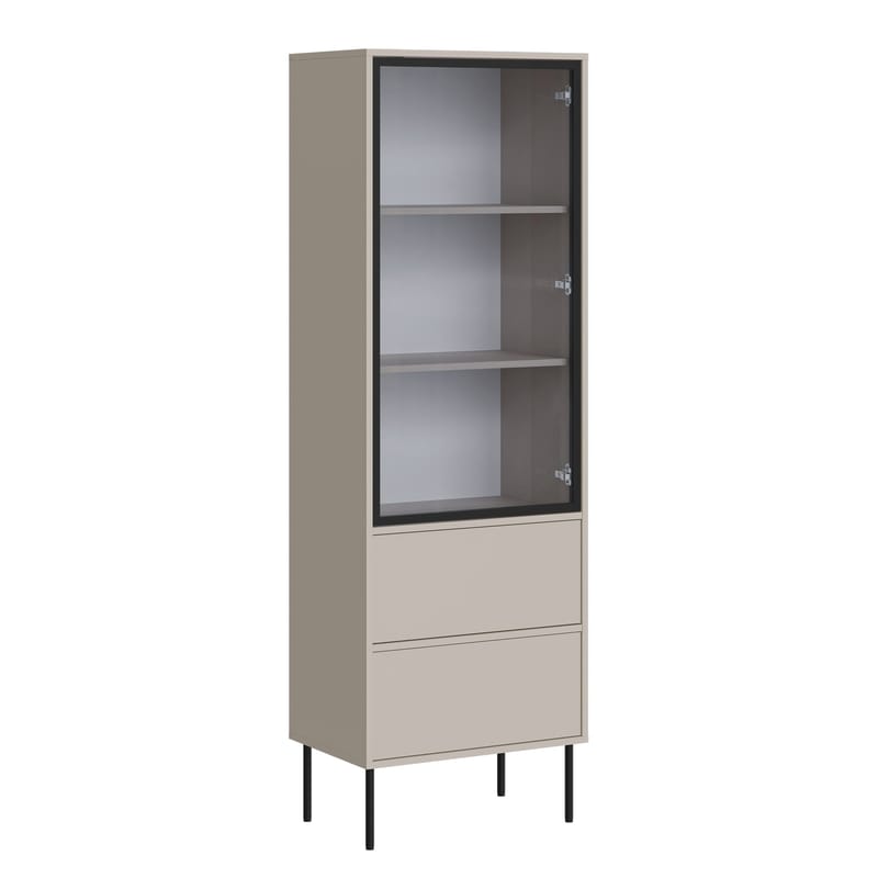 Claven Vitrinskåp 60x185 cm - beige - Förvaring - Skåp - Vitrinskåp