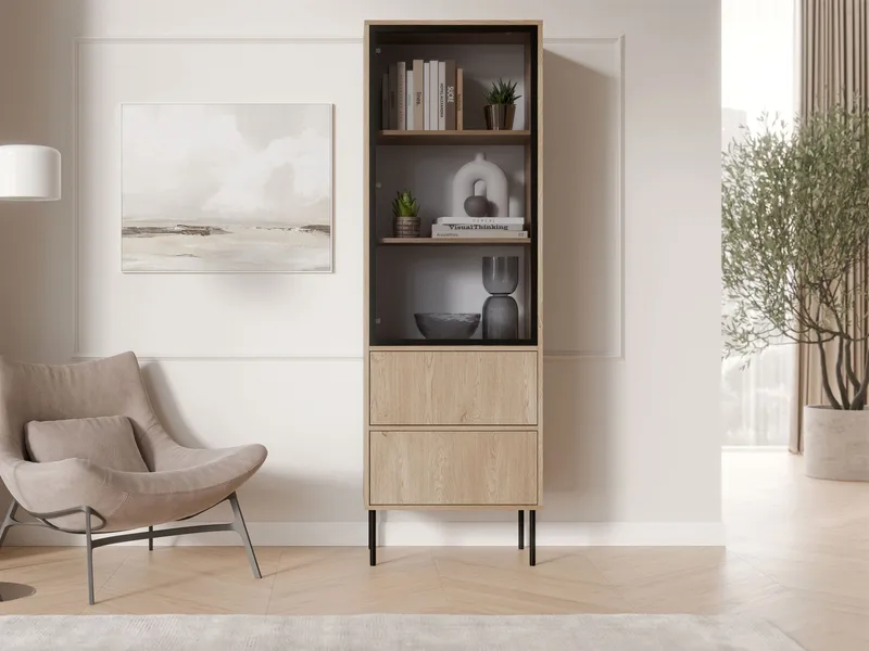 Claven Vitrinskåp 60x185 cm - brun - Förvaring - Skåp - Vitrinskåp