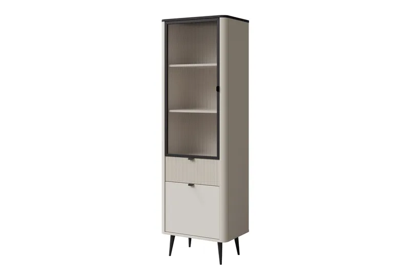 Cucina Vitrinskåp 60x191 cm - Beige/Grå - Förvaring - Skåp - Vitrinskåp