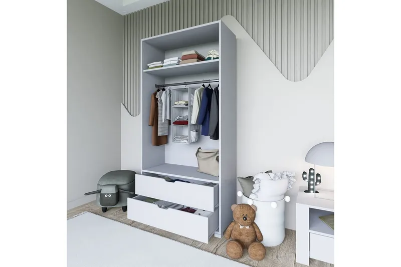 Dasina Garderobsskåp 90x183 cm - Vit - Förvaring - Skåp - Garderobsskåp