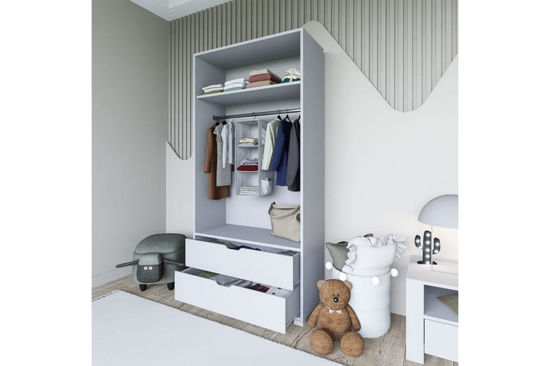 Dasina Garderobsskåp 90x183 cm - Vit - Förvaring - Skåp - Garderobsskåp