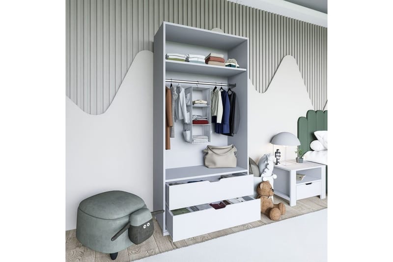 Dasina Garderobsskåp 90x183 cm - Vit - Förvaring - Skåp - Garderobsskåp