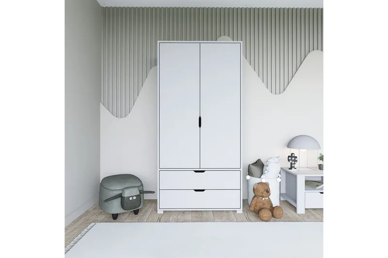 Dasina Garderobsskåp 90x183 cm - Vit - Förvaring - Skåp - Garderobsskåp