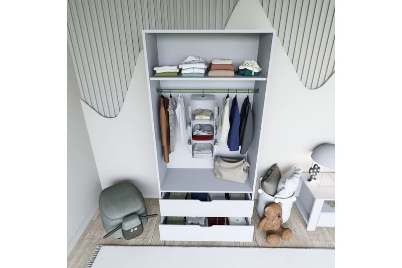 Dasina Garderobsskåp 90x183 cm - Vit - Förvaring - Skåp - Garderobsskåp