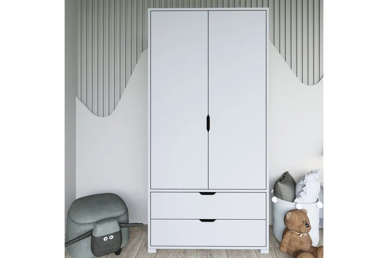 Dasina Garderobsskåp 90x183 cm - Vit - Förvaring - Skåp - Garderobsskåp