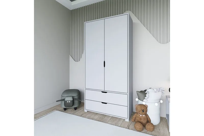 Dasina Garderobsskåp 90x183 cm - Vit - Förvaring - Skåp - Garderobsskåp