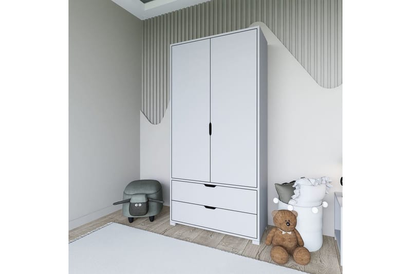 Dasina Garderobsskåp 90x183 cm - Vit - Förvaring - Skåp - Garderobsskåp