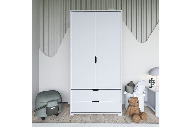 Dasina Garderobsskåp 90x183 cm - Vit - Förvaring - Skåp - Garderobsskåp