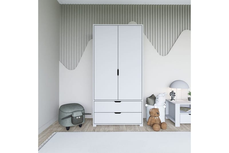 Dasina Garderobsskåp 90x183 cm - Vit - Förvaring - Skåp - Garderobsskåp