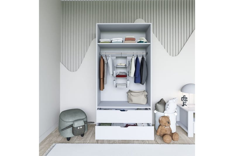 Dasina Garderobsskåp 90x183 cm - Vit - Förvaring - Skåp - Garderobsskåp