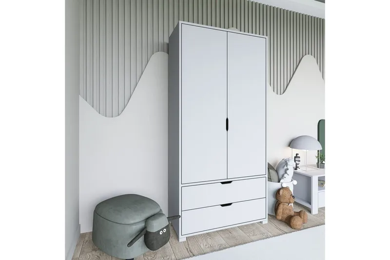 Dasina Garderobsskåp 90x183 cm, Vit