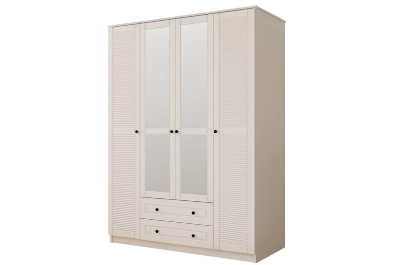 Denric Garderobsskåp 140x184 cm - Matt Vit - Förvaring - Skåp - Garderobsskåp