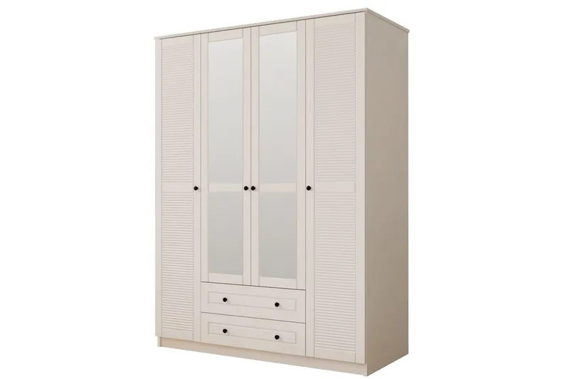 Denric Garderobsskåp 140x210 cm, Matt Vit