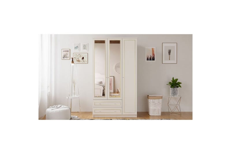 Edrinor Garderobsskåp 105x180 cm - Matt Vit - Förvaring - Skåp - Garderobsskåp
